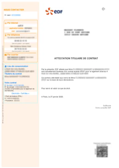 Contract Holder Certificate French to English